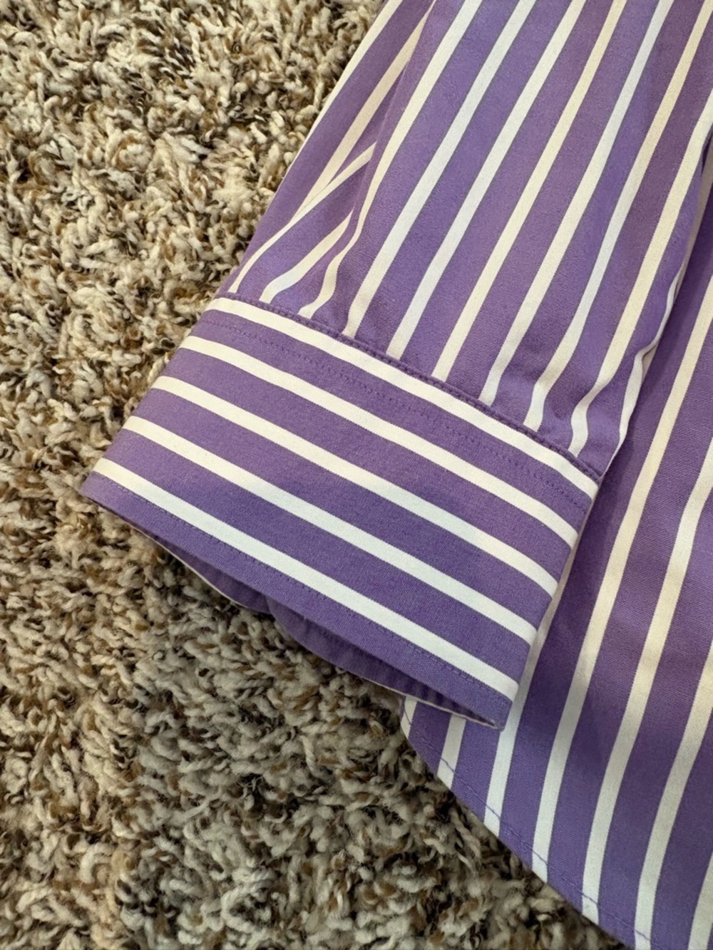 Ralph Lauren Purple and White Striped Dress Shirt 3xl - Picture 5 of 10